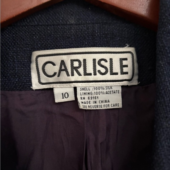 Vintage Carlisle Cropped Silk Jacket Size 10 - Picture 7 of 7